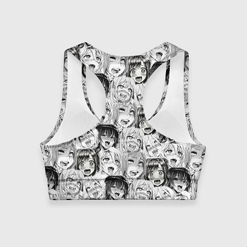 Женский спортивный топ Разные девушки Ахегао / 3D-принт – фото 2