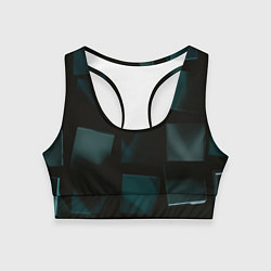 Топик спортивный женский Геометрические тёмные кубы, цвет: 3D-принт