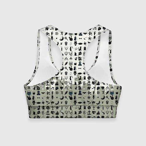 Женский спортивный топ Halloween Symbols / 3D-принт – фото 2