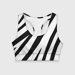 Топик спортивный женский Камуфляж зебры, цвет: 3D-принт