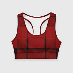 Топик спортивный женский Абстрактная красные кубики-стена, цвет: 3D-принт
