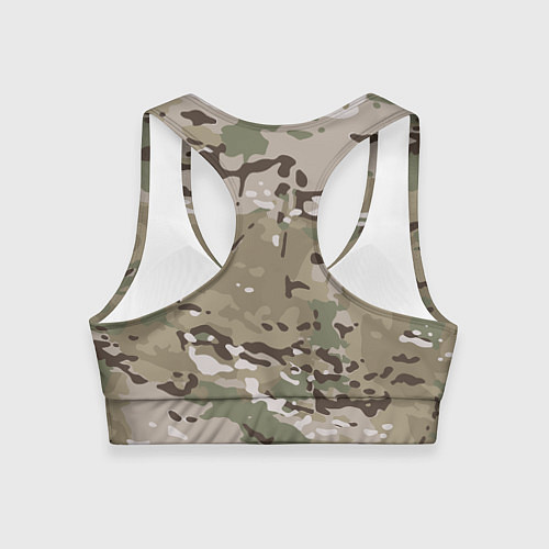 Женский спортивный топ Камуфляж Multicam / 3D-принт – фото 2