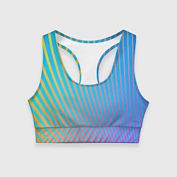 Топик спортивный женский Абстрактные линии, цвет: 3D-принт