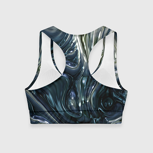 Женский спортивный топ Aesthetic visual art metal slime / 3D-принт – фото 2