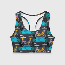 Топик спортивный женский Велопрогулка, цвет: 3D-принт