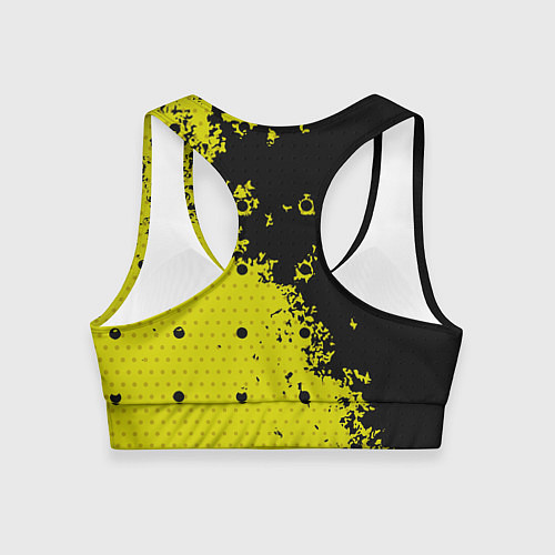 Женский спортивный топ Black & Yellow / 3D-принт – фото 2