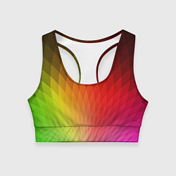 Топик спортивный женский Радужные ромбы, цвет: 3D-принт