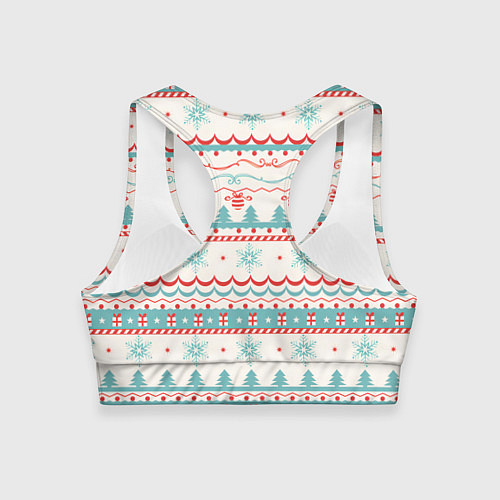 Женский спортивный топ Новогодний свитер, но без оленей / 3D-принт – фото 2