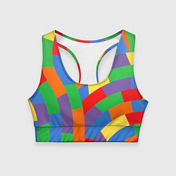 Топик спортивный женский Разноцветные текстуры и паттерны, цвет: 3D-принт