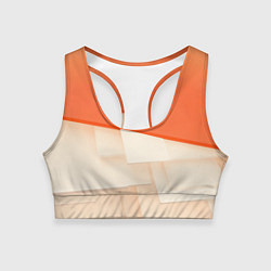Топик спортивный женский Абстрактные геометрические оранжевые и светлые фиг, цвет: 3D-принт