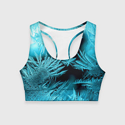 Топик спортивный женский Голубой лед - иней, цвет: 3D-принт