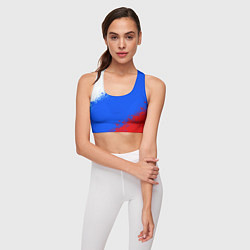 Топик спортивный женский Флаг России - триколор, цвет: 3D-принт — фото 2