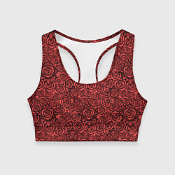 Топик спортивный женский Готические розы ретро, цвет: 3D-принт
