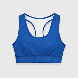 Топик спортивный женский Плетёная синяя ткань - паттерн, цвет: 3D-принт