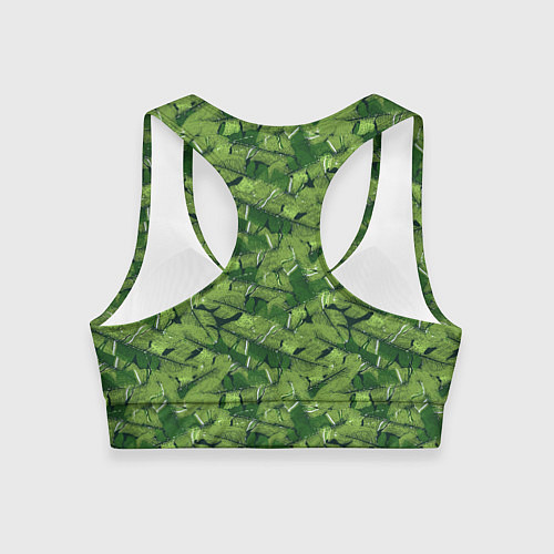 Женский спортивный топ Милитари перо двухцветное / 3D-принт – фото 2