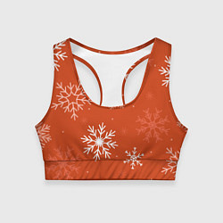 Топик спортивный женский Orange snow, цвет: 3D-принт