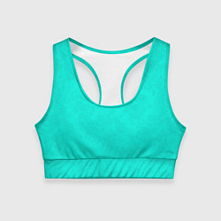 Топик спортивный женский Яркий бирюзовый текстурированный, цвет: 3D-принт