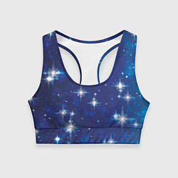 Топик спортивный женский Сияющие и блестящие звезды в ночном небе, цвет: 3D-принт