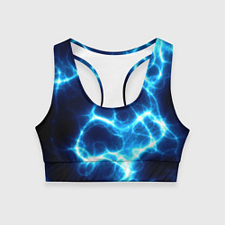 Топик спортивный женский Молния грозовая - электрические разряды, цвет: 3D-принт