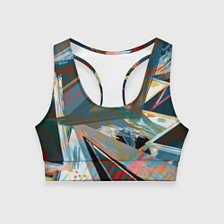 Топик спортивный женский Абстрактный многоцветный узор, цвет: 3D-принт