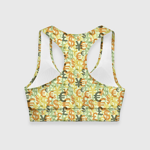 Женский спортивный топ Денежные знаки / 3D-принт – фото 2
