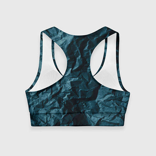 Женский спортивный топ Абстрактные тёмно-синяя каменная текстура / 3D-принт – фото 2