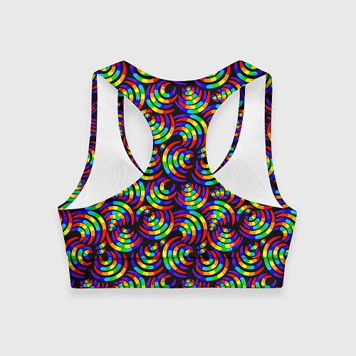 Женский спортивный топ Радостная окружность / 3D-принт – фото 2