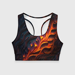 Топик спортивный женский Огненный орнамент с языками пламени, цвет: 3D-принт