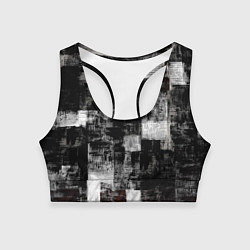 Топик спортивный женский Абстракт серого и белого, цвет: 3D-принт