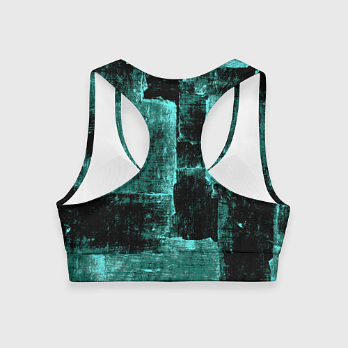 Женский спортивный топ Зелёный абстракт / 3D-принт – фото 2