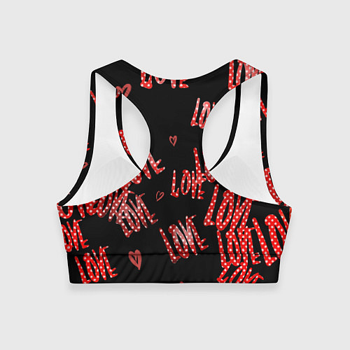 Женский спортивный топ Паттерн любовь / 3D-принт – фото 2