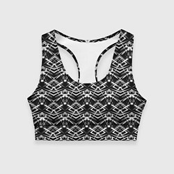 Топик спортивный женский Черно-белый модерн узор, цвет: 3D-принт