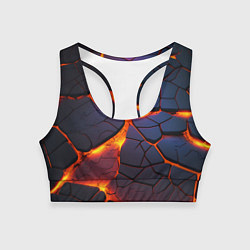 Топик спортивный женский Неоновая лава - течение, цвет: 3D-принт