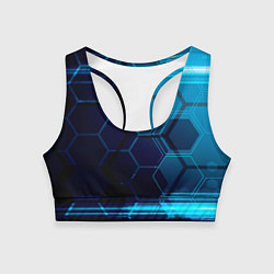 Топик спортивный женский Зеркальная нано абстракция, цвет: 3D-принт
