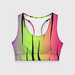 Топик спортивный женский Звериный принт радуга, цвет: 3D-принт