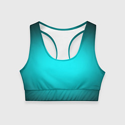 Топик спортивный женский Неоновый синий градиент, цвет: 3D-принт