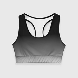 Топик спортивный женский От черного к белому, цвет: 3D-принт