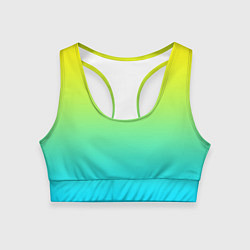 Топик спортивный женский Светло-голубой градиент, цвет: 3D-принт
