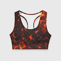 Топик спортивный женский Раскаленная лава текстура, цвет: 3D-принт