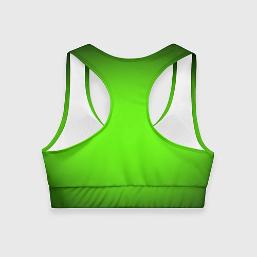 Женский спортивный топ Кислотный зеленый с градиентом / 3D-принт – фото 2