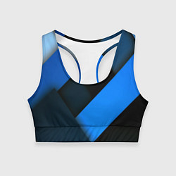 Топик спортивный женский Геометрия синие полосы, цвет: 3D-принт