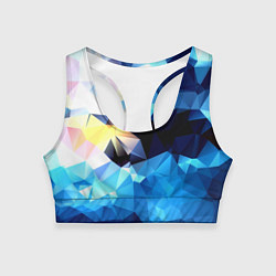 Топик спортивный женский Polygon blue abstract collection, цвет: 3D-принт