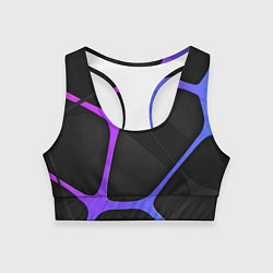 Топик спортивный женский Яркие ячейки, цвет: 3D-принт