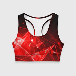 Топик спортивный женский Абстрактные красные лучи, цвет: 3D-принт