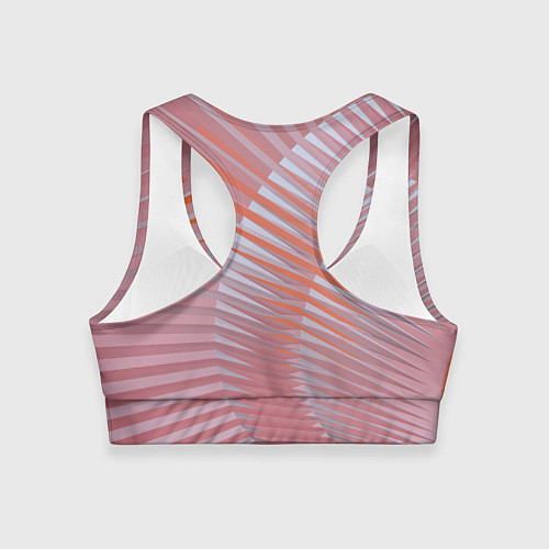 Женский спортивный топ Абстрактные розовые волнообразные линии / 3D-принт – фото 2