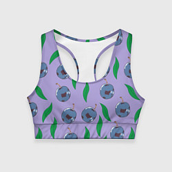 Топик спортивный женский Листья и слива, цвет: 3D-принт