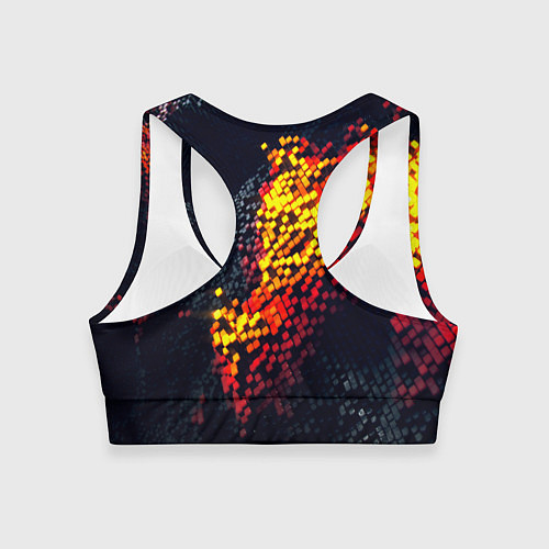 Женский спортивный топ Огненные кубы клетка / 3D-принт – фото 2