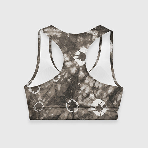 Женский спортивный топ Коричневый тай-дай / 3D-принт – фото 2