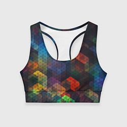 Топик спортивный женский Стеклянная мозаика цветная, цвет: 3D-принт