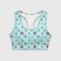 Женский спортивный топ Паттерн - японская еда